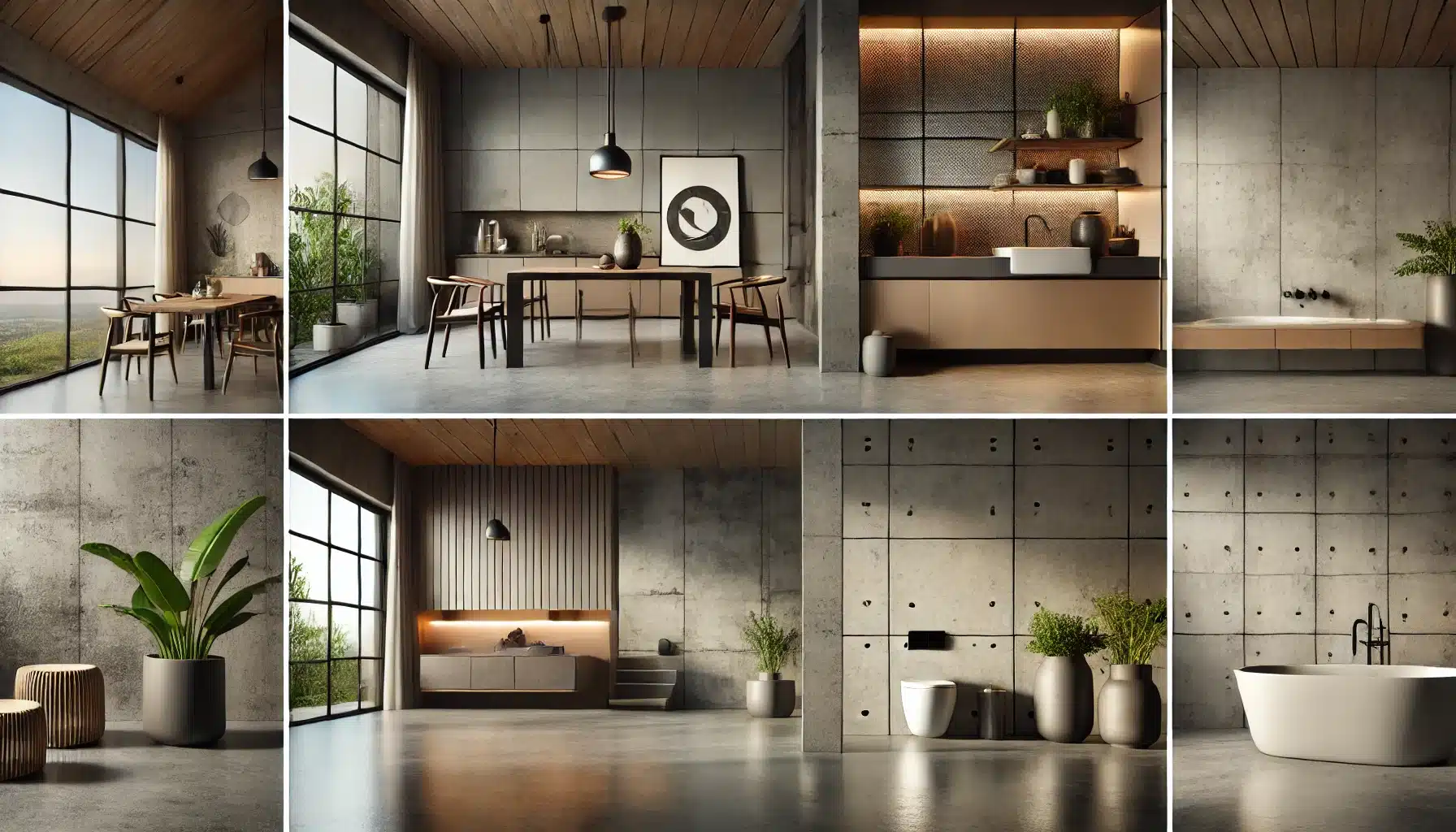 Finitions béton ciré Marius Aurenti : sol, mur, plan de travail