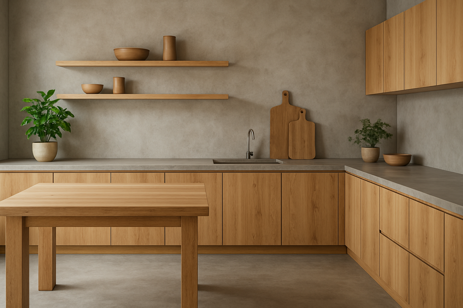 Cuisine Bton Cir Et Bois