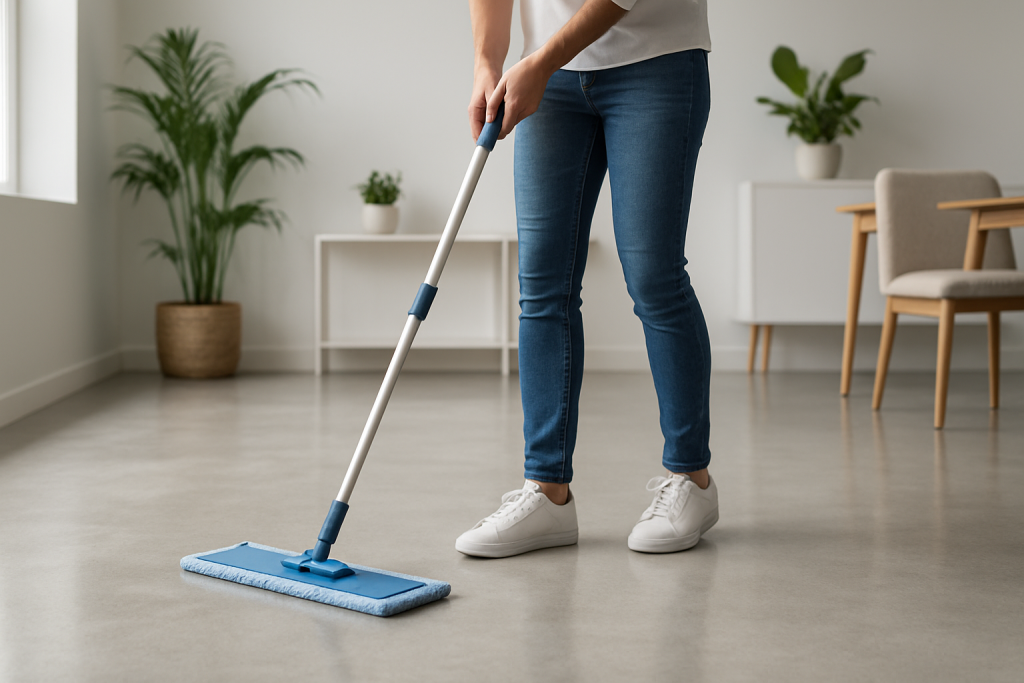 découvrez nos conseils pour nettoyer quotidiennement un sol en béton ciré sans l'abîmer, en préservant sa beauté et sa durabilité avec des méthodes simples et efficaces.