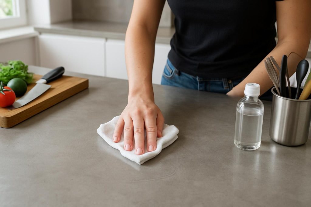 découvrez comment protéger efficacement votre plan de travail en béton ciré contre les rayures et préserver sa beauté durablement.