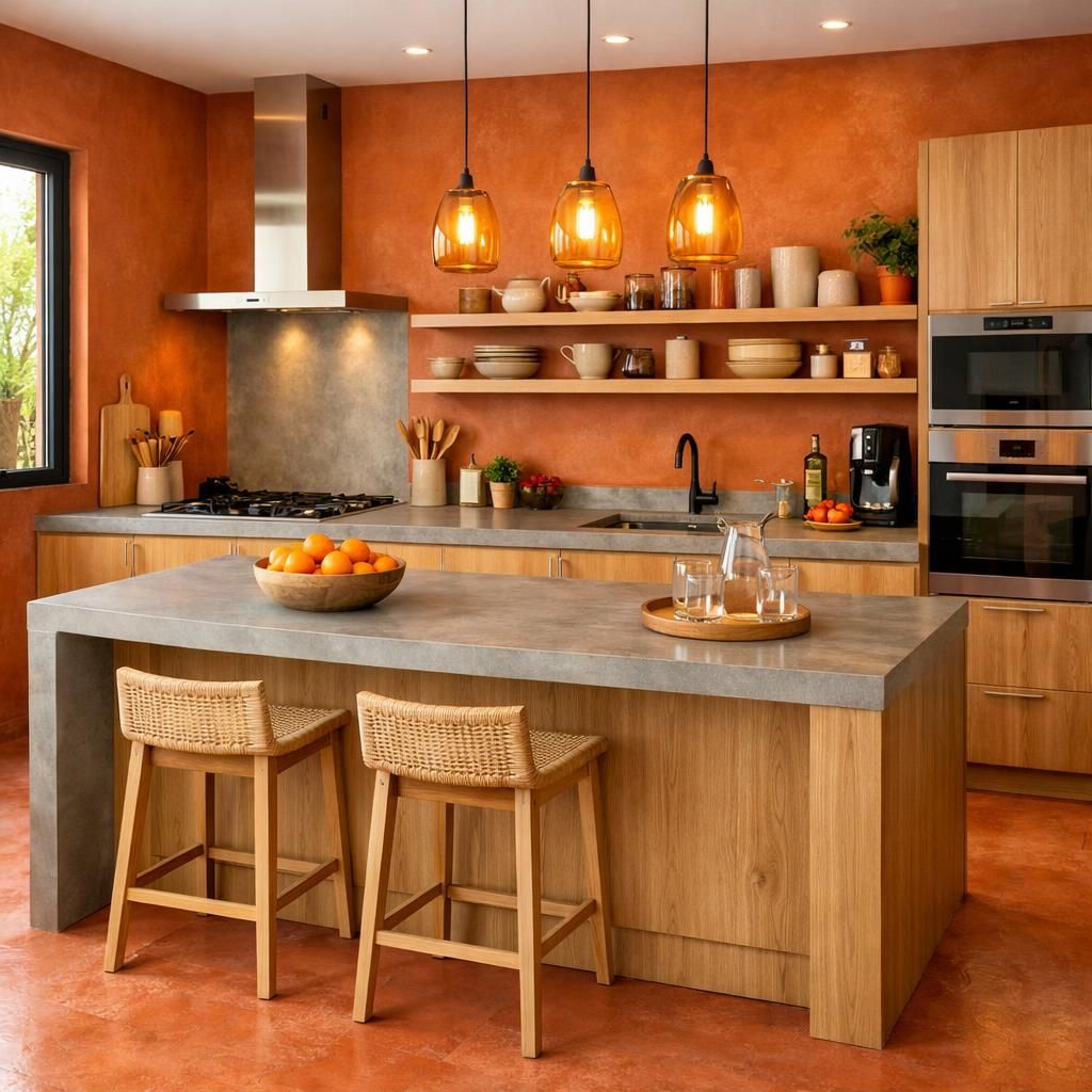 découvrez nos astuces déco pour associer le béton ciré à des couleurs chaudes et créer une ambiance chaleureuse et moderne dans votre intérieur.