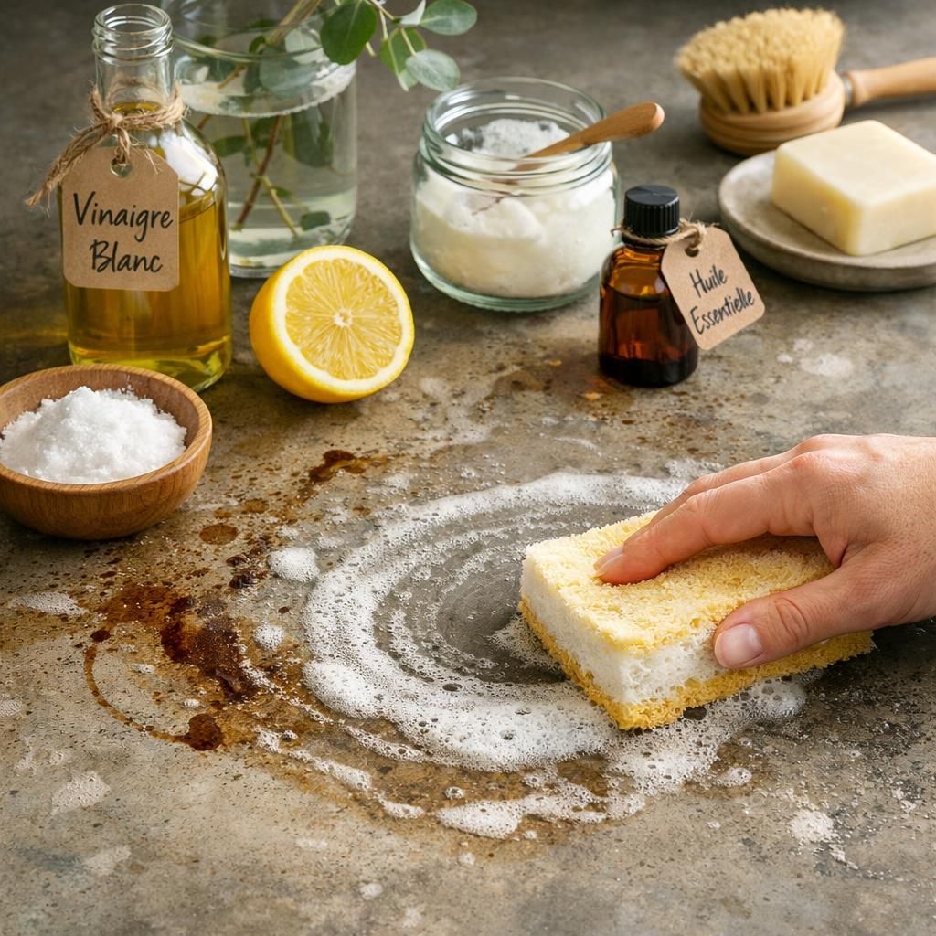 découvrez comment éliminer facilement les taches tenaces sur le béton ciré sans utiliser de produits agressifs, pour un nettoyage efficace et respectueux de vos surfaces.