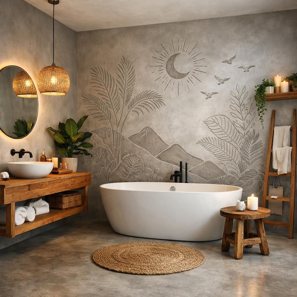 découvrez comment personnaliser votre salle de bain avec des motifs élégants en béton ciré pour un style moderne et unique.