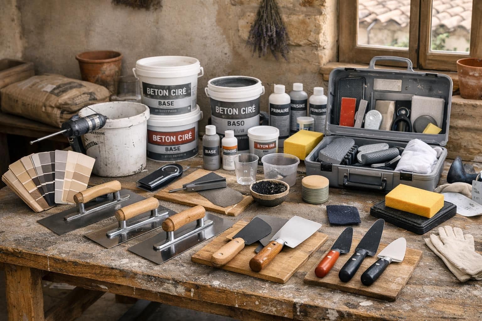 découvrez comment choisir les outils adaptés, comme la taloche et la spatule, pour réussir l'application du béton ciré et obtenir une finition parfaite.