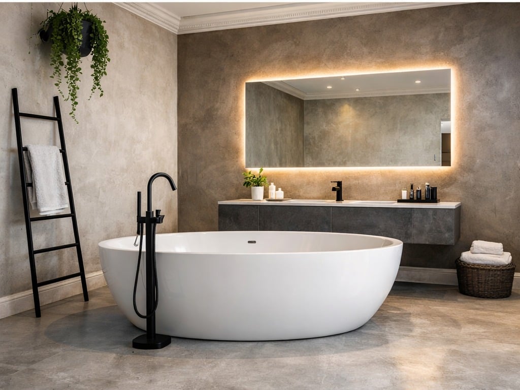 Salle de bain en béton ciré à Montpellier